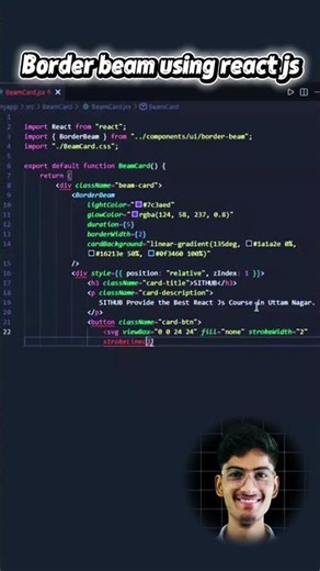 How to Make Border Beam Effect Using React JS | Step-by-Step Tutorial