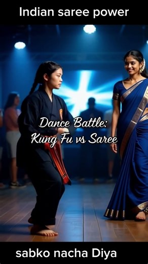 When Tradition Meets Rhythm 💃🔥 | Indian Saree Power vs Kung Fu Style Dance #sareepower #kungfugirl