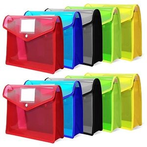 [Hot Item] Plastic File Folders, Organizer Document Folder with Snap Button Closure and Labepocket,