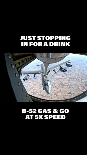 A B-52H Bomber from the 5th Bomb Wing gasses up mid-flight with a little help from a KC-135 Stratotanker assigned to the Iowa Air National Guard’s 185th Air Refueling Wing. | Army Times