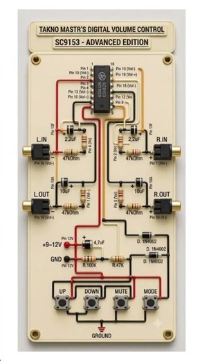 SC9153 Digital Volume Control Circuit Diagram | Step by Step Guide #TaknoMastr#SC9153 # TechTutorial