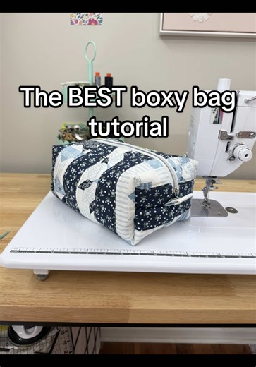 ☕️I’m spilling all the sewing tea in this week’s free tutorial! If you’ve struggled with zippers or perfect boxed corners- this quilted boxy bag pattern is for you! #sewing #sewingtutorial #howtosew