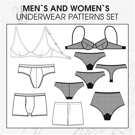 Lingerie Sewing Patterns, Underwear, Bra, Shorts (PDF Pattern) - Etsy