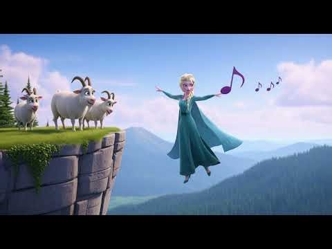 Elsa with Stomp Stomp — Goats Playing on the Cliff Edge | Kids Mountain Animal Song 🐐⛰️