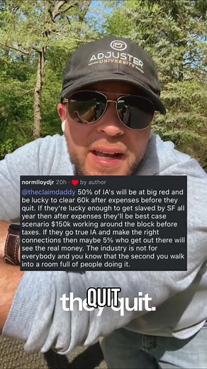 4 comments | Some internet clown says IAs at State Farm are lucky to clear 60K. Wrong! There are thousands of insurance companies, not just Big Red. State Farm? Contractors and roofers hate them! I'm Claim Daddy, a TRUE independent adjuster, not a State Farm storm slave. Want to make REAL money? Double tap and comment! #SideHustle #Roofing #Construction #BlueCollar #FreelanceLife #ClaimsAdjuster | Claim Daddy | Facebook
