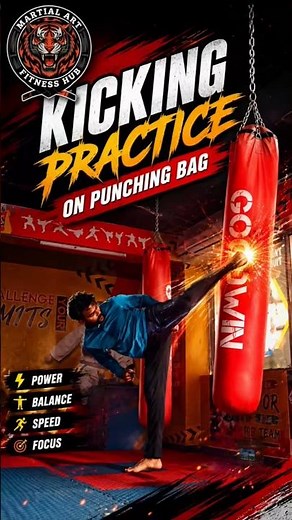 Kicking Practice on Punching Bag#kick#practice#karate#martialart#martialarts#martialartstraining