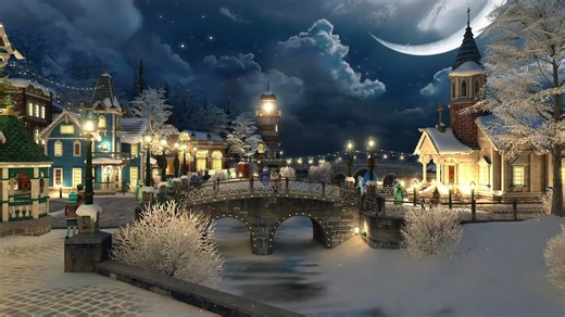 3Planesoft屏幕保护程序欣赏-Snow village（雪中小镇）