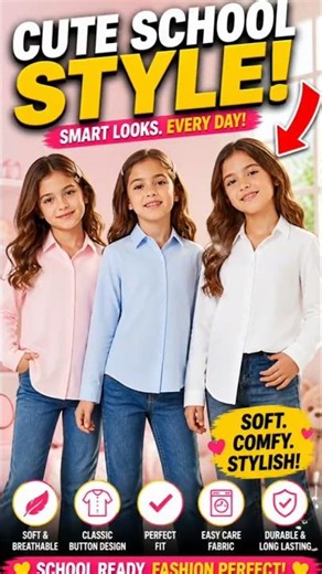 Haloumoning Button Down Shirts 👕🔥 | Kids School Uniform Long Sleeve
