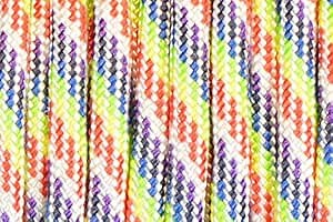 BORED? PARACORD! 550 lb Paracord – Ideal for Crafting, DIY Projects, Camping, Military & Active Outdoors – 300+ Colors – Tactical Parachute Cord Type III – Strong - Tie-Dye 100 Feet