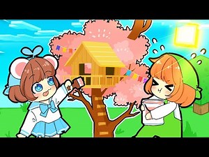 Simmy và Kamui Xây 🌷Nhà Trên Cây Màu Hồng🌷 | MINECRAFT 100 ĐỨA TRẺ #7 |