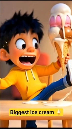 Biggest Ice Cream Ever Made | Giant Ice Cream AI Video #shortsvideo #aivideo #kids