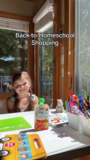 🍎Back-to-homeschool shopping! #ofarmpartner Feels like just yesterday Olive was a baby and now she’s picking out school supplies and snacks for Kindergarten 🥹🥰We picked up all the essentials like pencils, markers, notebooks, and some fun educational games. When we’re at @target I always grab a @Once Upon a Farm 4-pack! I love quick, convenient snack options that don’t sacrifice quality ingredients - and their blends are made of cold-pressed organic fruits, veggies, grains, herbs and more. It’
