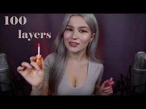 ASMR 100 layers of relaxation 💋 Lipgloss sounds, soft kisses from ear to ear, counting you to sleep