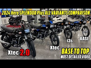 2024 Hero Splendor Plus All Variants Detailed Comparison Video | 2024 Hero Splendor Plus Xtec 2.0