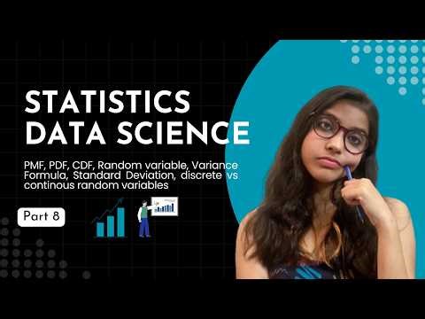 Statistics for Data Science Day 8 | PMF | PDF | CDF | Random variable | Variance Formula | Deviation