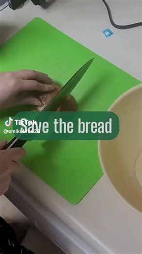 Save the old bread making croutons