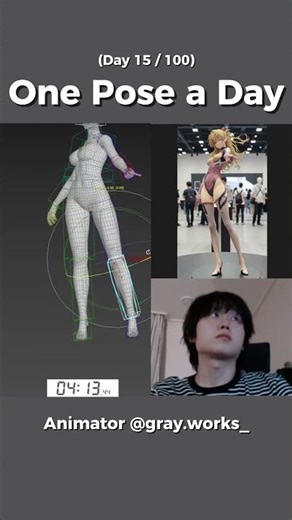 3D Character Pose Study Day 15