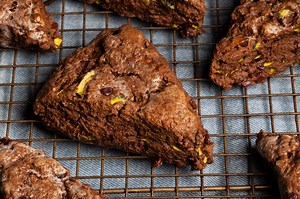 Chocolate Chocolate Chip Zucchini Scones Recipe
