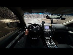 PUSHING MY ISR SINGLE EXIT G37s IN THE RAIN (Calm Pov/Sounds Crazy 🌧️)