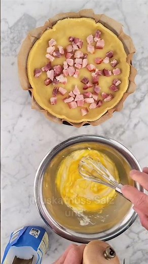 Rezept für Quiche Lorraine 🤤Tarte mit Speck 😍