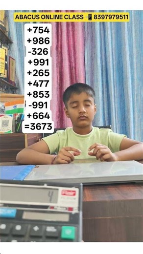Abacus 3 Digit Number Addition & subtraction Fast Calculation Video #kids #maths #motivation #shorts