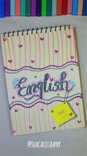 Cute English Front Page Design 💖📓|Easy & Aesthetic Idea #suacalligraphy #englishgrammar