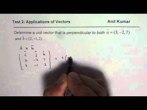 Perpendicular Unit Vector Application of Cross Product