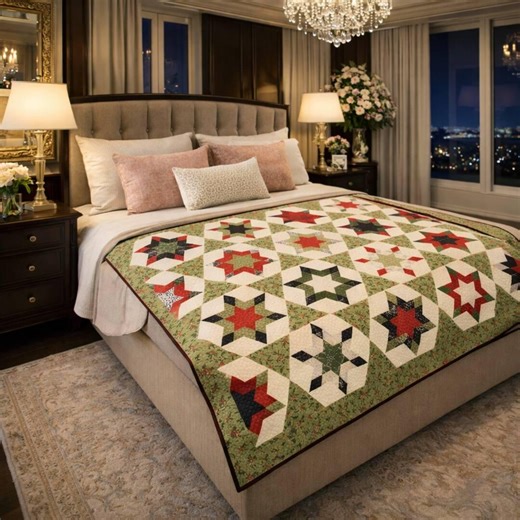 Star Quilt Pattern PDF – Modern Patchwork Quilt Pattern – Hexagon Star Quilt – Beginner Friendly Quilt Pattern – Instant Download Sewing