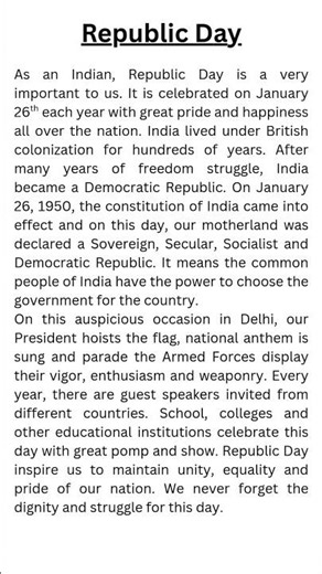 Short Essay On Republic Day | Republic Day Essay In English | 26 January Essay Writing #english