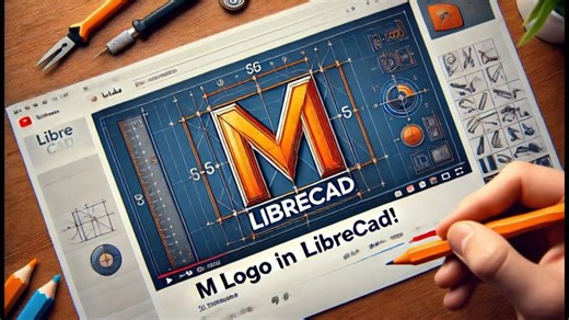 How to Draw an M-Based Logo in LibreCAD | Easy 2D Design Tutorial