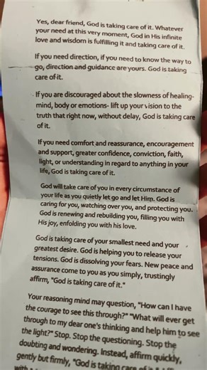 God is taking care of it! Paragraph 4