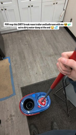 11K views · 507 reactions | POV mop this DIRTY breakroom trailer and bathroom with me using ocedar spin mop, zep neutral floor cleaner, and meta raybans 識 with MUDDY dirty water dump at the end  #clean #cleaning #cleaningpov #dirtywaterdump #mopping #metaraybans #cleantok #cleaningbusiness #cleaningasmr #wetmop #scrubbing #scrubbingasmr #cleaningaccount #floorscrubber #industrialcleaning #commercialcleaning | Brandon The Cleaner | Facebook