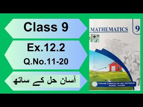 Class 9 Maths Chapter 12 Ex 12.2 Q11-20 | PTB New Book | Information Handling Tutorial