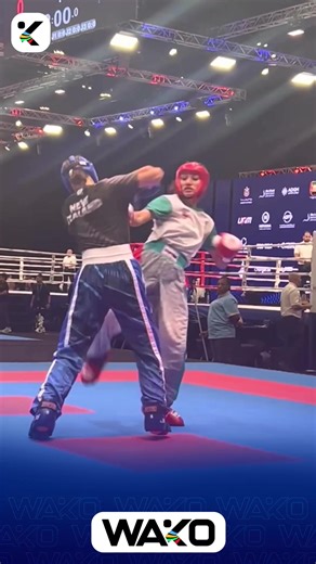 Light contact kickboxing match at the WAKO World Championships