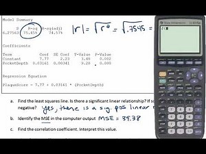 Interpreting Minitab Output from a complete Simple Linear Regression Problem, Example 173tech