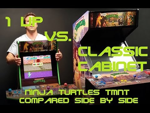 TMNT Arcade 1Up compared to classic arcade cabinet side by side
