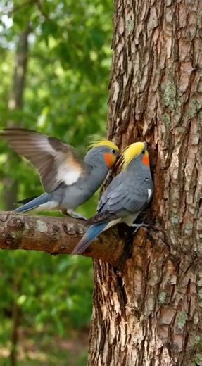 Cute Cockatiel Making a Secret Home