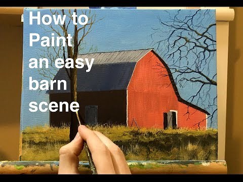 How to Paint an Easy Barn Scene: Acrylic Painting Tutorial