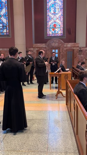 The Mount St. Mary's Seminary Latin Schola and Christopher Holman, DPhil, MTSM's Director of Music, perform a verse and the response for the Psalm at MTSM's Mass on the Solemnity of Our Lord, Jesus Christ, King on Sunday morning. | Mount St. Mary's Seminary & School of Theology