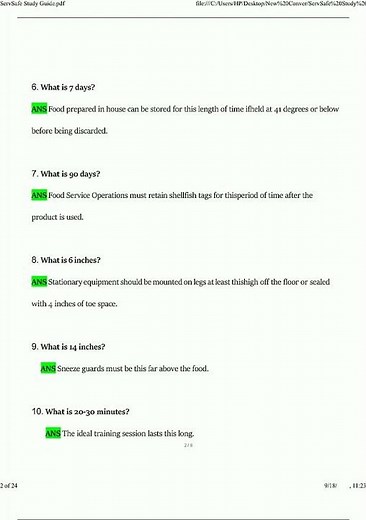 ServSafe Study Guide Questions and Answers Verified Solutions 1415 new video