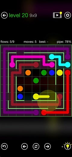 Flow Free - Walls - Courtyard Spin - Level 20 (9x9)
