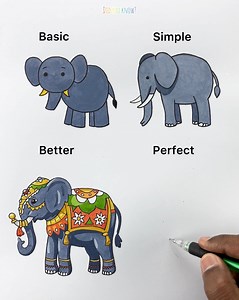10K views · 70 reactions | Learn to Draw an Elephant - Basic vs Perfect | Did you know? | Facebook