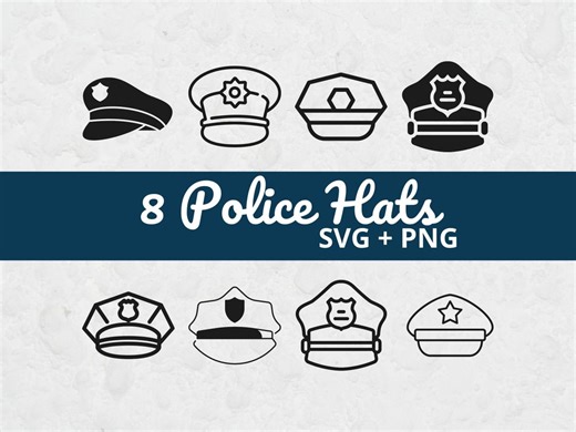 Police Hat SVG Bundle, Police Officer Hat SVG for Cricut, Law Enforcement Hat Clipart, Cop Hat PNG, Police Cap Cut File for Cricut Crafts - Etsy