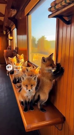 “Baby Fox Train Ride — The Cutest Passengers Ever 🦊🚂