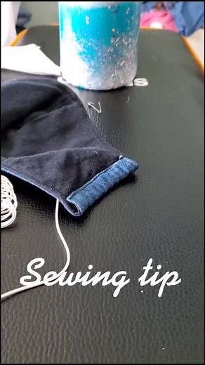 How to feed a tie through a casing easily without a bodkin. #sew #sewingtips #sewing