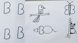 2.7K views · 101 reactions | How to draw different types pictures from letter B for kids | Kids drawing using letter B | | Kids education drawing | Priyanka creative guru | Facebook