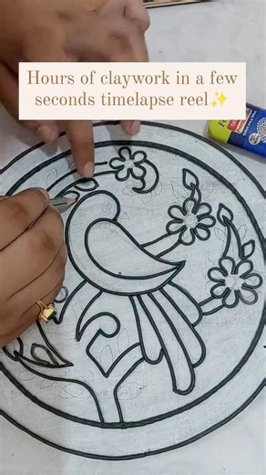 Bird and flowers Lippan Art from Clay #lippanart #claywork #lippan #craft #artandcraft #diy #artwork