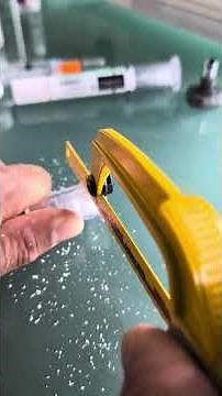 cutting the end off of a used zepbound injector pen