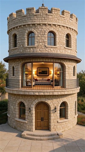 Concrete Tower → Luxury Castle Home