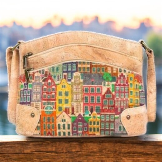 Eco Cork Crossbody Bag | Vegan Leather Purse, Travel Handbag - Etsy